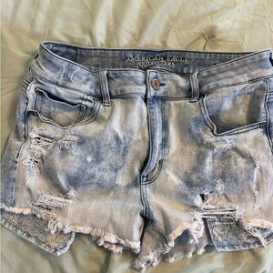 American Eagle Outfitters Light Blue Distressed Denim Cutoff Shorts - Women's